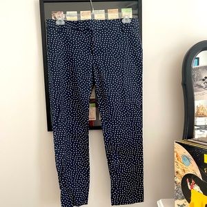 Gap size 10 ROCK THE DOT! blue & white polka dot chinos, slim cropped.